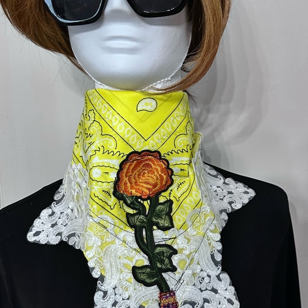 Boho OOAK Fabric Choker Shabby Chic Scarf Necklace Collar Handmade Fiber Art NEW